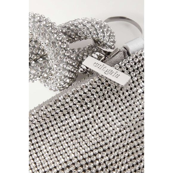 CULT GAIA Hera nano crystal-embellished knotted satin shoulder bag $440 - Picture 5 of 13